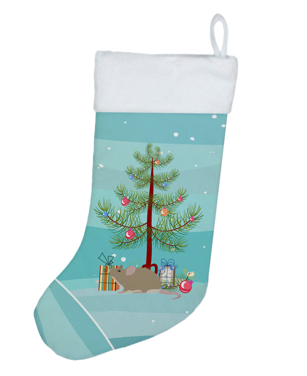 Grey Domestic Mouse Merry Christmas Christmas Stocking  the-store.com.