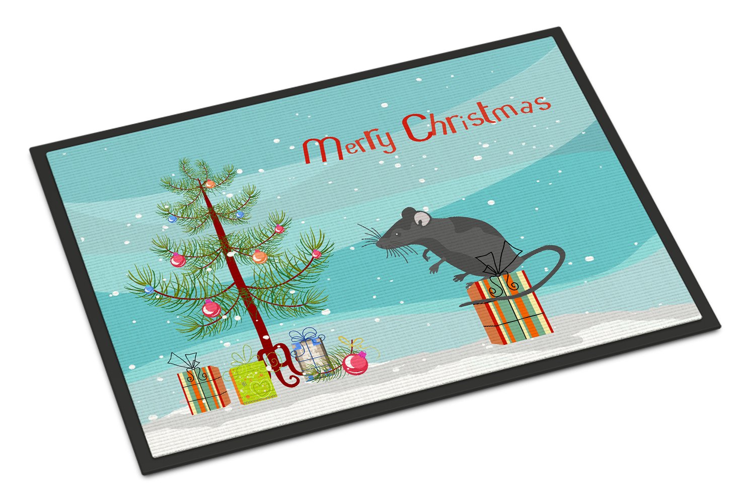 Satin Mouse Merry Christmas Indoor or Outdoor Mat 24x36 CK4464JMAT by Caroline's Treasures