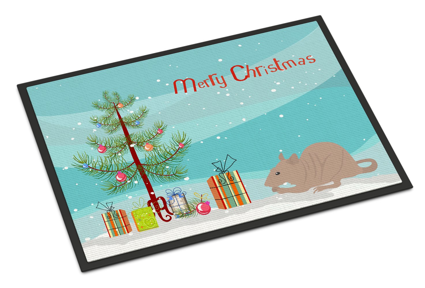 Fuzz Rat Merry Christmas Indoor or Outdoor Mat 24x36 CK4472JMAT by Caroline's Treasures