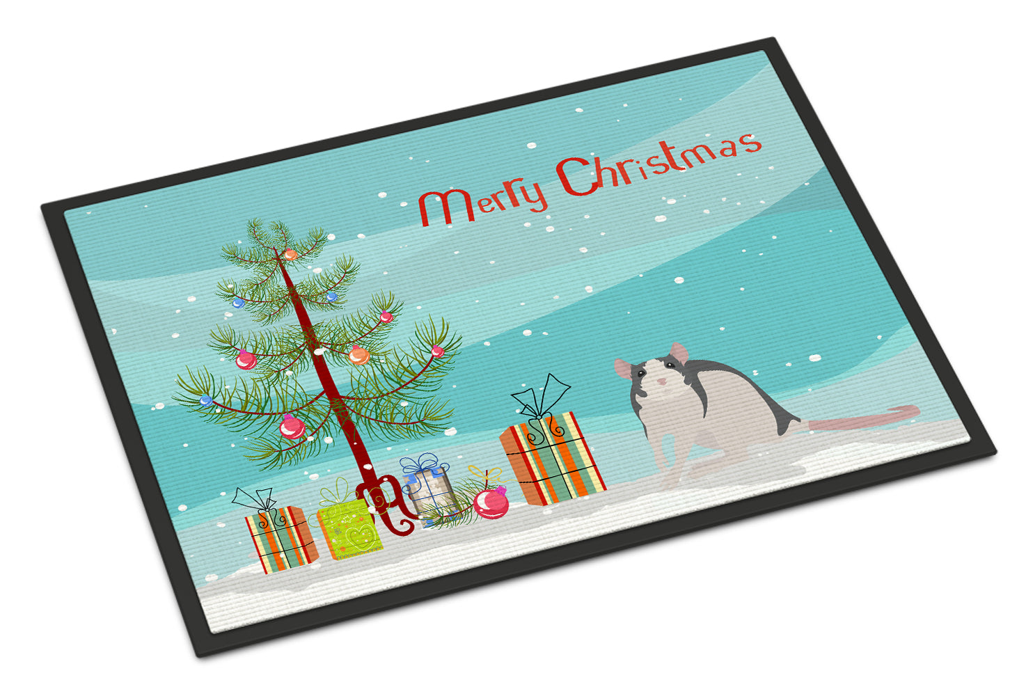 Husky Rat Merry Christmas Indoor or Outdoor Mat 18x27 CK4473MAT - the-store.com