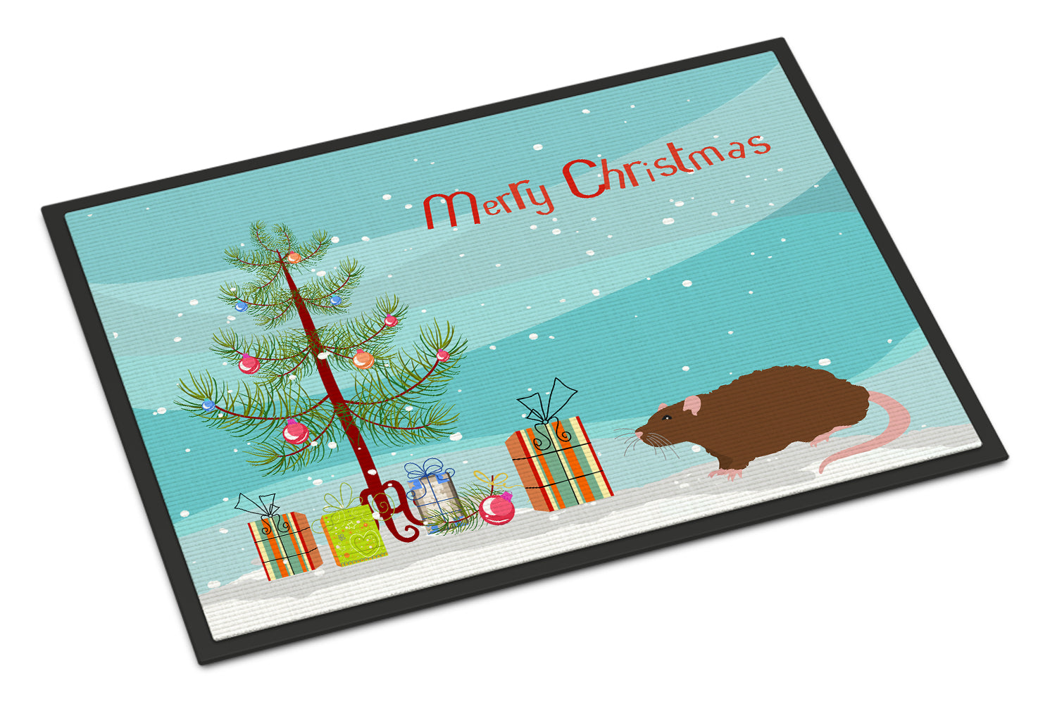 Rex Rat Merry Christmas Indoor or Outdoor Mat 18x27 CK4474MAT - the-store.com