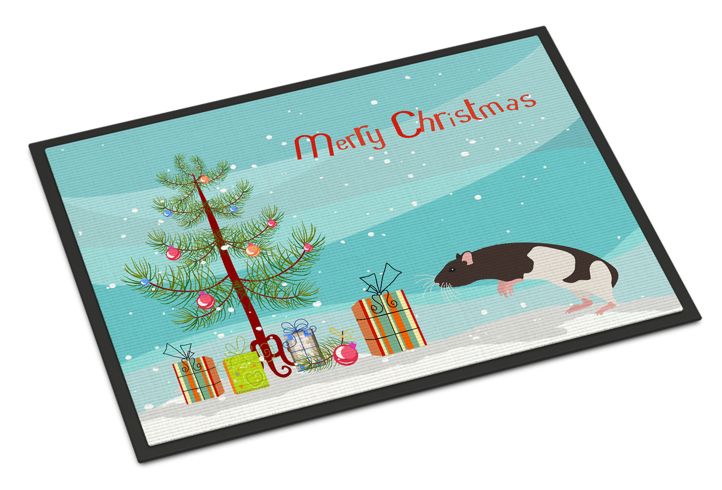 Tailless Rat Merry Christmas Indoor or Outdoor Mat 18x27 CK4476MAT - the-store.com