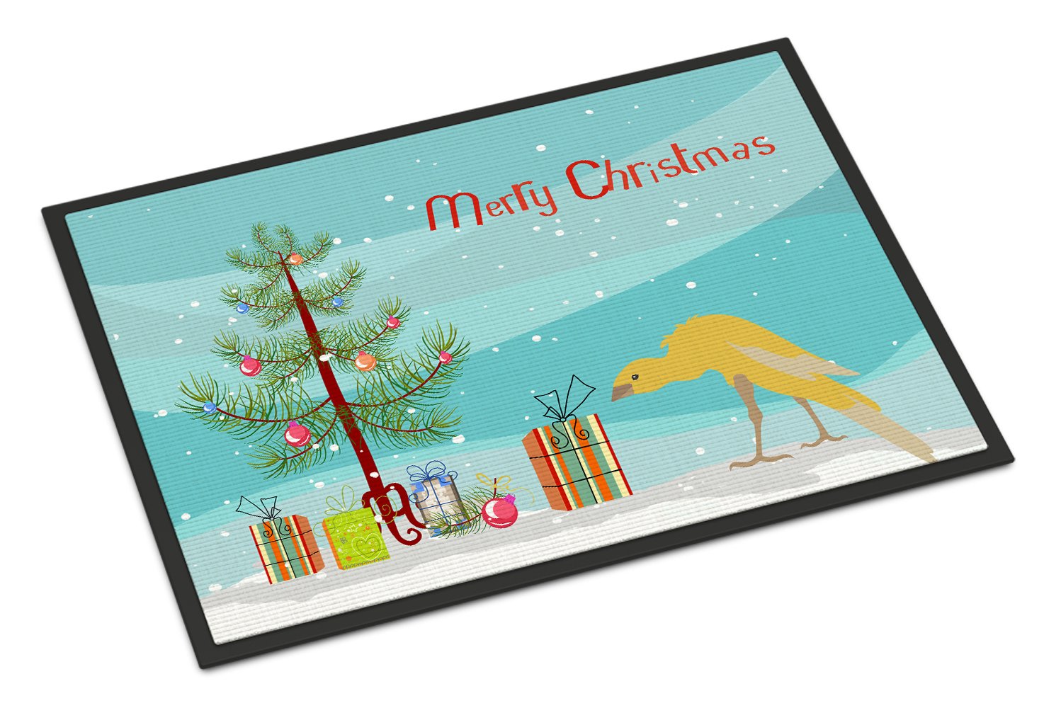 Belgian Hunchback Canary Merry Christmas Indoor or Outdoor Mat 24x36 CK4477JMAT by Caroline's Treasures