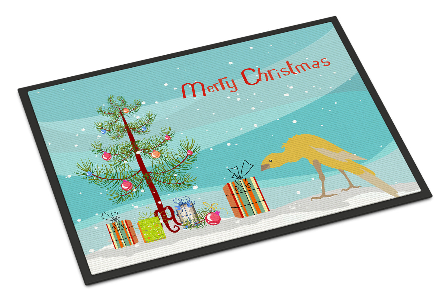 Belgian Hunchback Canary Merry Christmas Indoor or Outdoor Mat 18x27 CK4477MAT - the-store.com