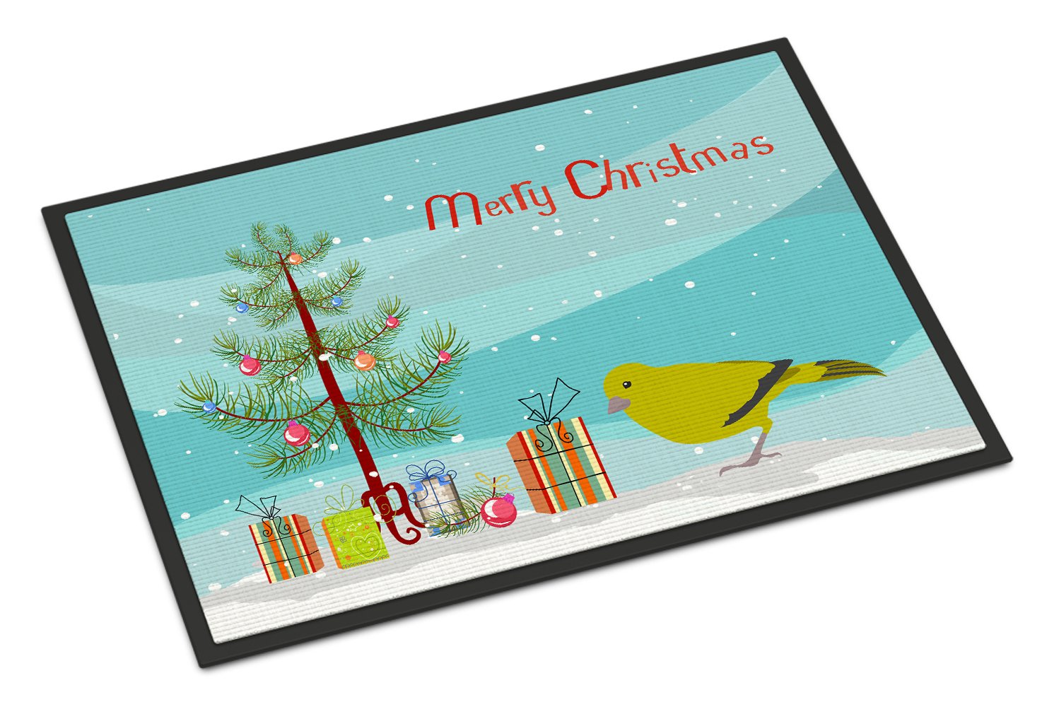 London Canary Merry Christmas Indoor or Outdoor Mat 24x36 CK4482JMAT by Caroline's Treasures