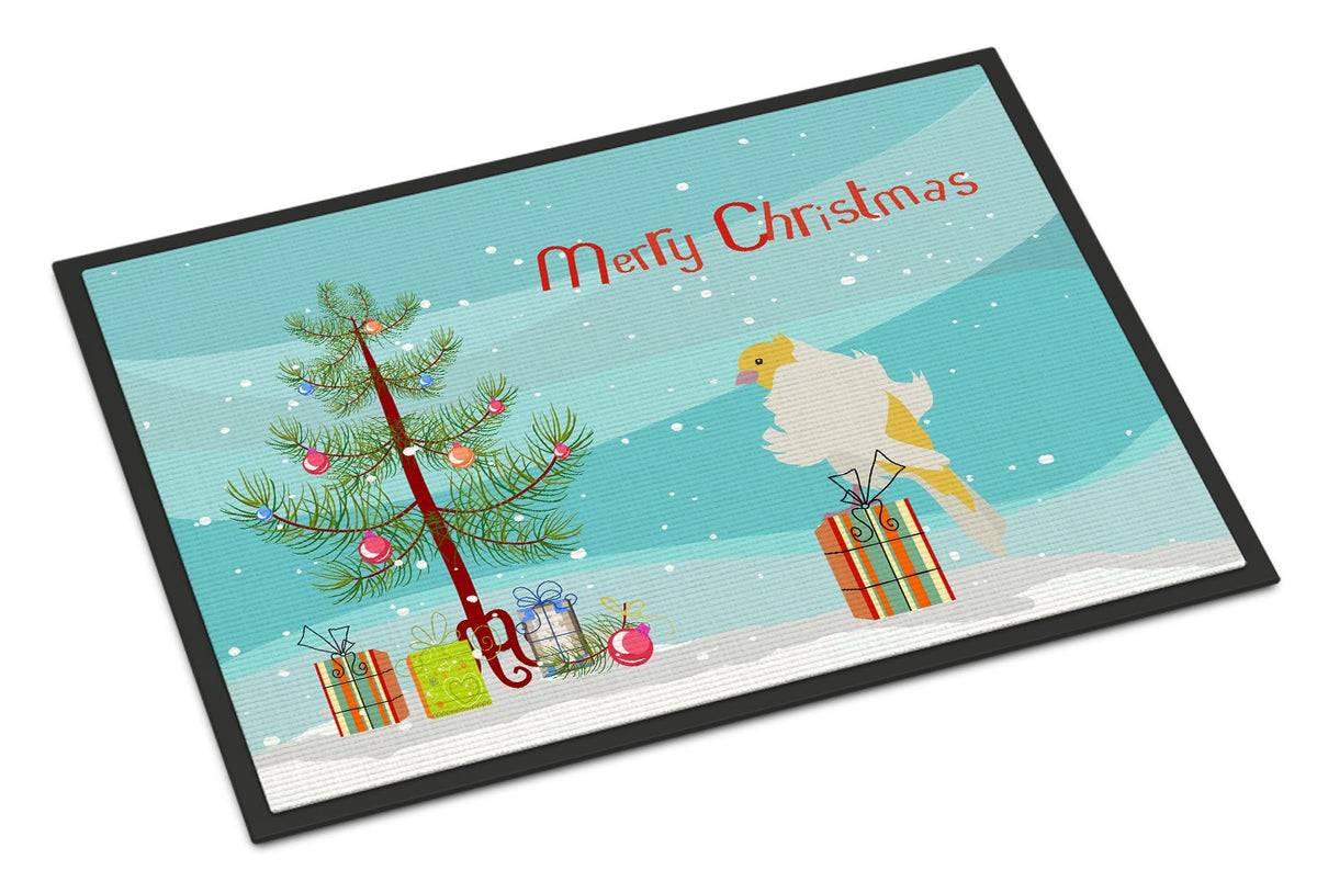 Parisian Trumpeter Canary Merry Christmas Indoor or Outdoor Mat 24x36 CK4484JMAT by Caroline&#39;s Treasures