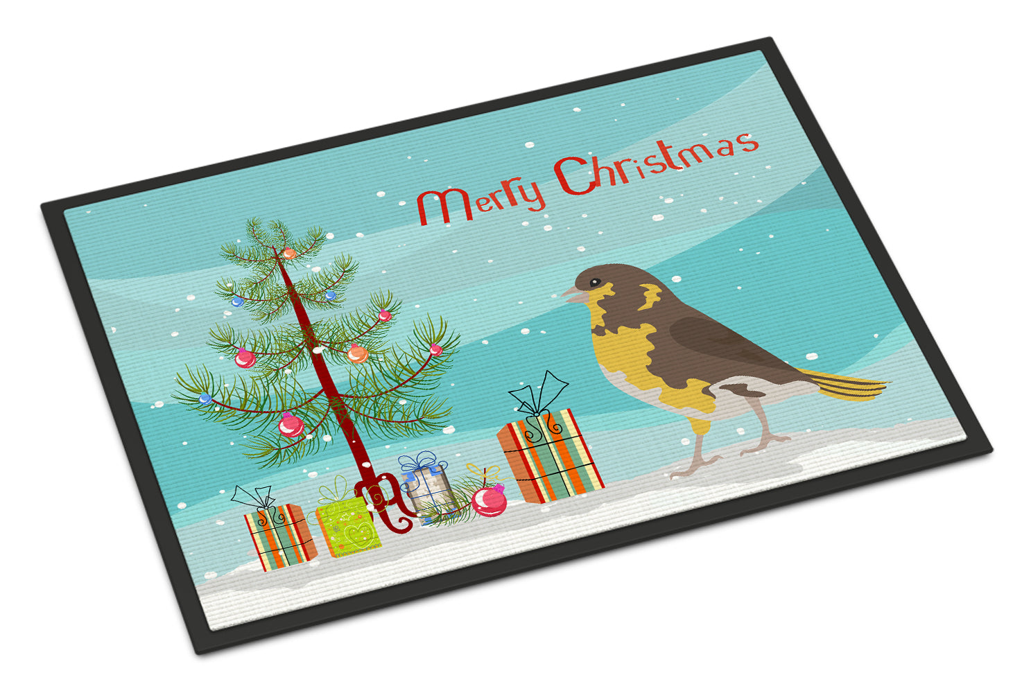 Spanish Canary Merry Christmas Indoor or Outdoor Mat 18x27 CK4485MAT - the-store.com