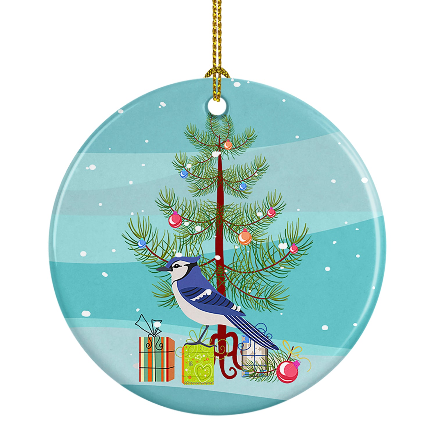 Buy this Jay Bird Merry Christmas Ceramic Ornament