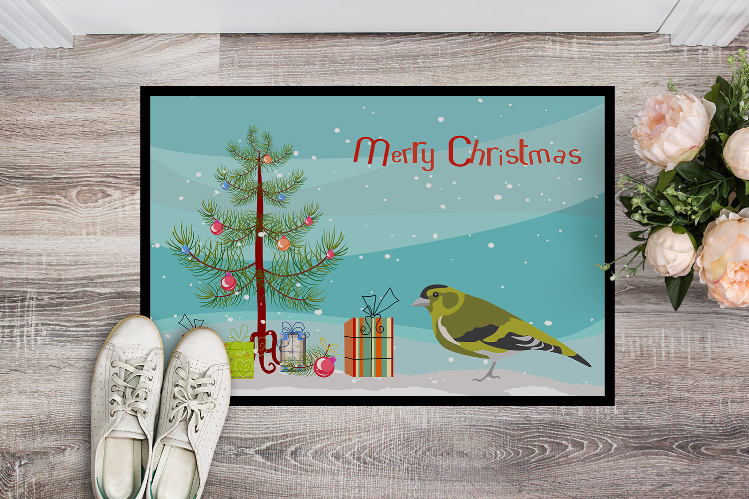 Siskin Merry Christmas Indoor or Outdoor Mat 18x27 CK4491MAT - the-store.com