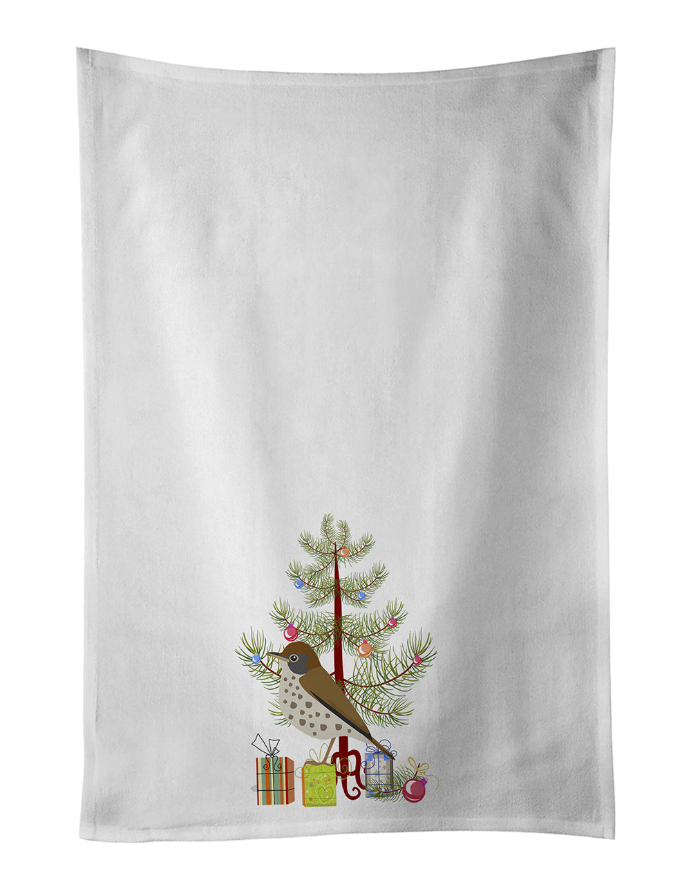 Buy this Thrush Merry Christmas White Kitchen Towel Set of 2