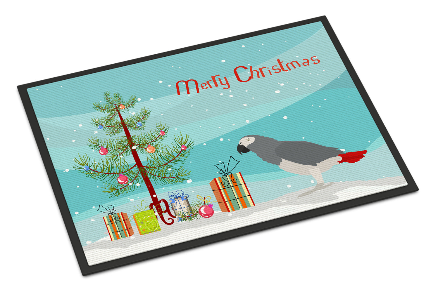 African Grey Parrot Merry Christmas Indoor or Outdoor Mat 18x27 CK4495MAT - the-store.com