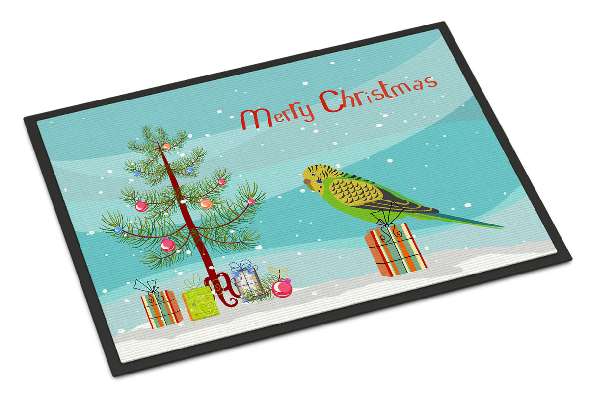 Budgerigar Merry Christmas Indoor or Outdoor Mat 18x27 CK4497MAT - the-store.com