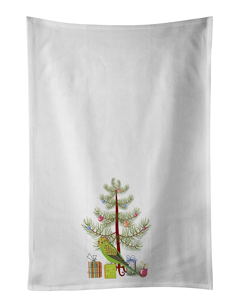 Buy this Budgerigar Merry Christmas White Kitchen Towel Set of 2