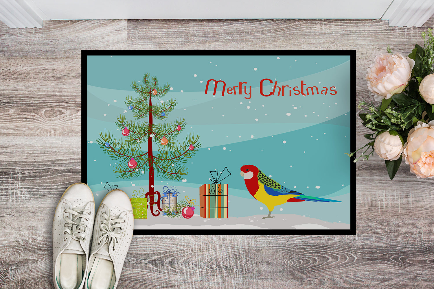 Rosella Merry Christmas Indoor or Outdoor Mat 18x27 CK4503MAT - the-store.com