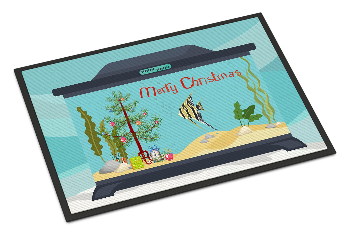 Angelfish Merry Christmas Indoor or Outdoor Mat 24x36 CK4504JMAT by Caroline's Treasures