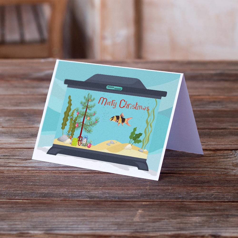 Buy this Clown Loach Fish Merry Christmas Greeting Cards and Envelopes Pack of 8