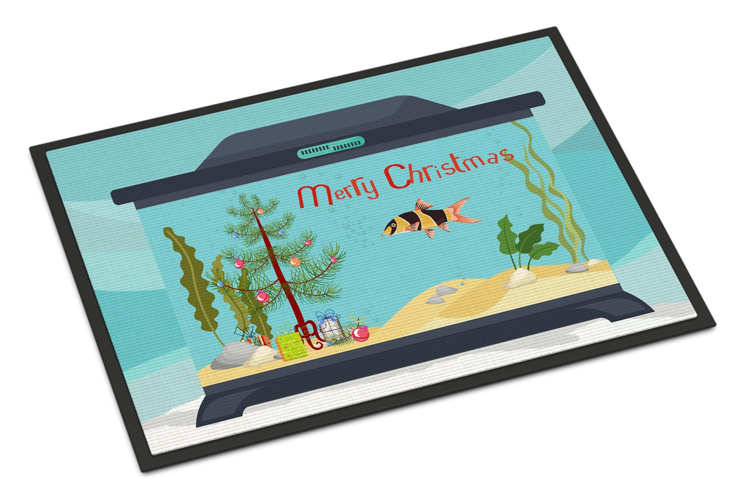 Clown Loach Fish Merry Christmas Indoor or Outdoor Mat 24x36 CK4506JMAT by Caroline's Treasures