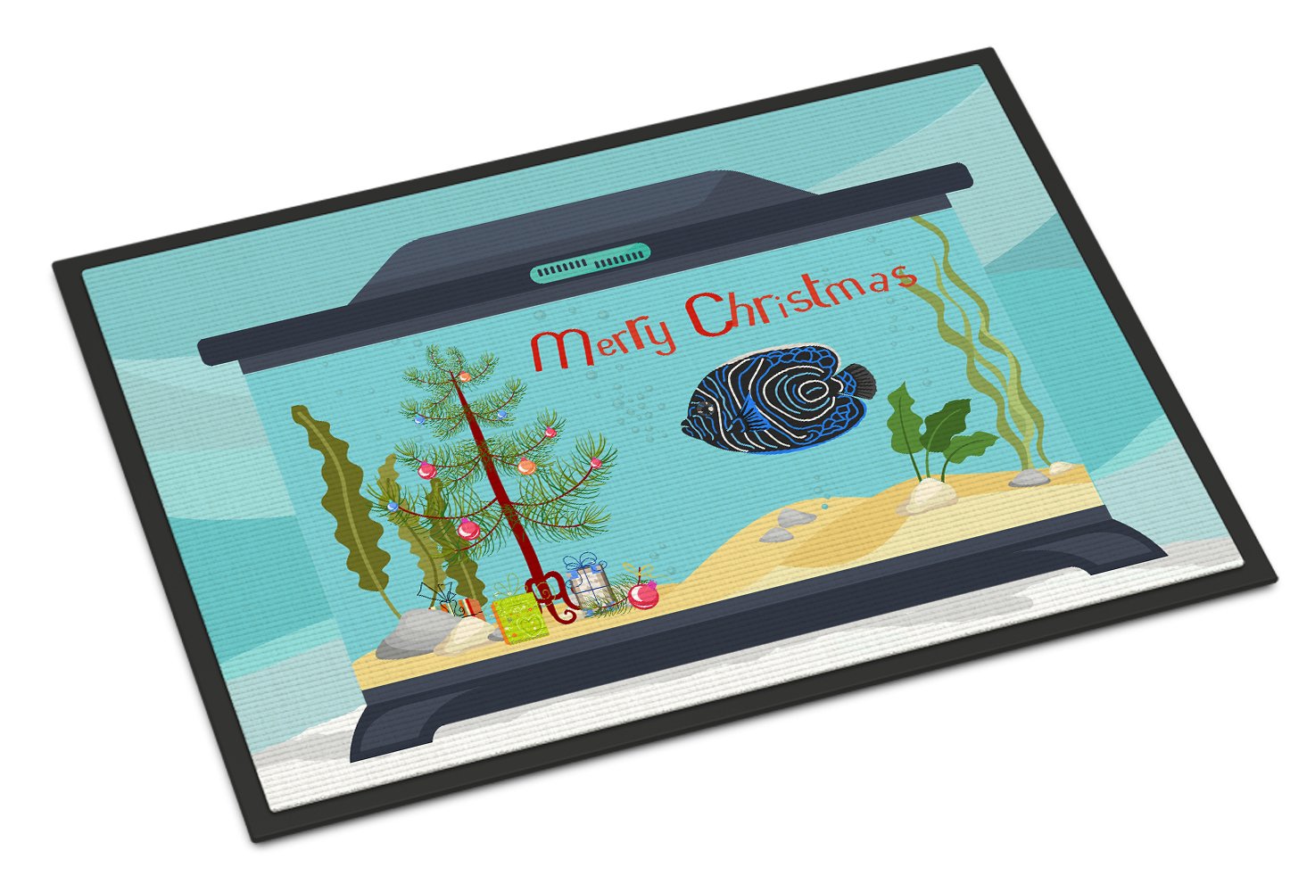 Emperor Angelfish Merry Christmas Indoor or Outdoor Mat 24x36 CK4508JMAT by Caroline's Treasures