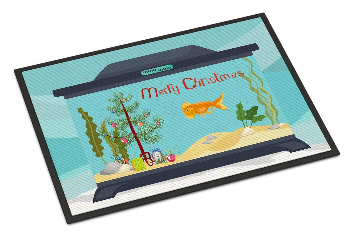 Bubble Eyed Goldfish Merry Christmas Indoor or Outdoor Mat 24x36 CK4509JMAT by Caroline&#39;s Treasures