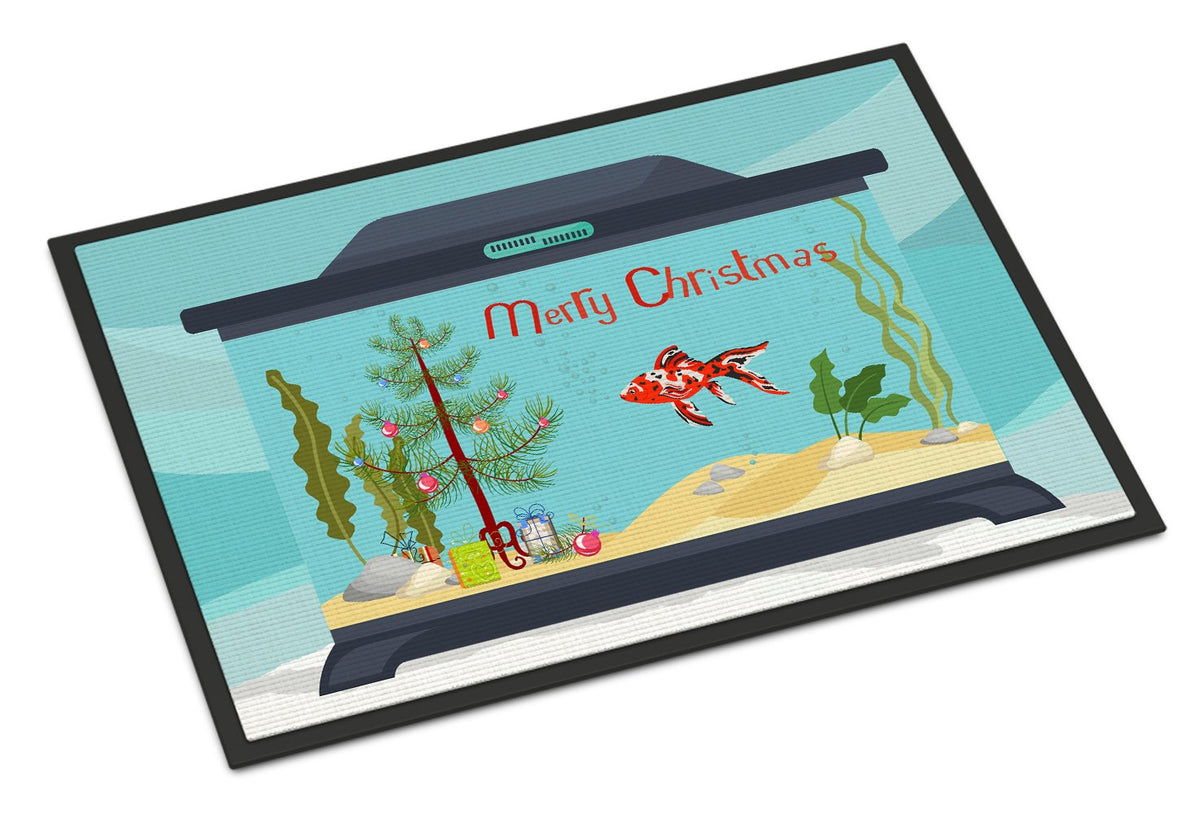 Shubunkin Goldfish Merry Christmas Indoor or Outdoor Mat 24x36 CK4517JMAT by Caroline&#39;s Treasures