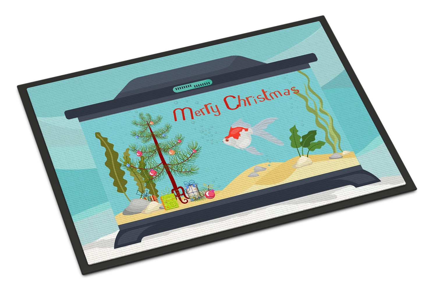 Tamasaba Goldfish Merry Christmas Indoor or Outdoor Mat 24x36 CK4518JMAT by Caroline's Treasures