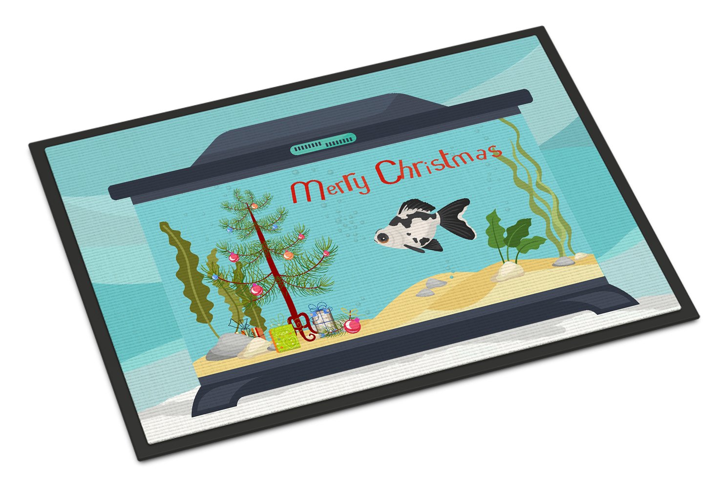 Telescope Eye Goldfish Merry Christmas Indoor or Outdoor Mat 24x36 CK4519JMAT by Caroline's Treasures