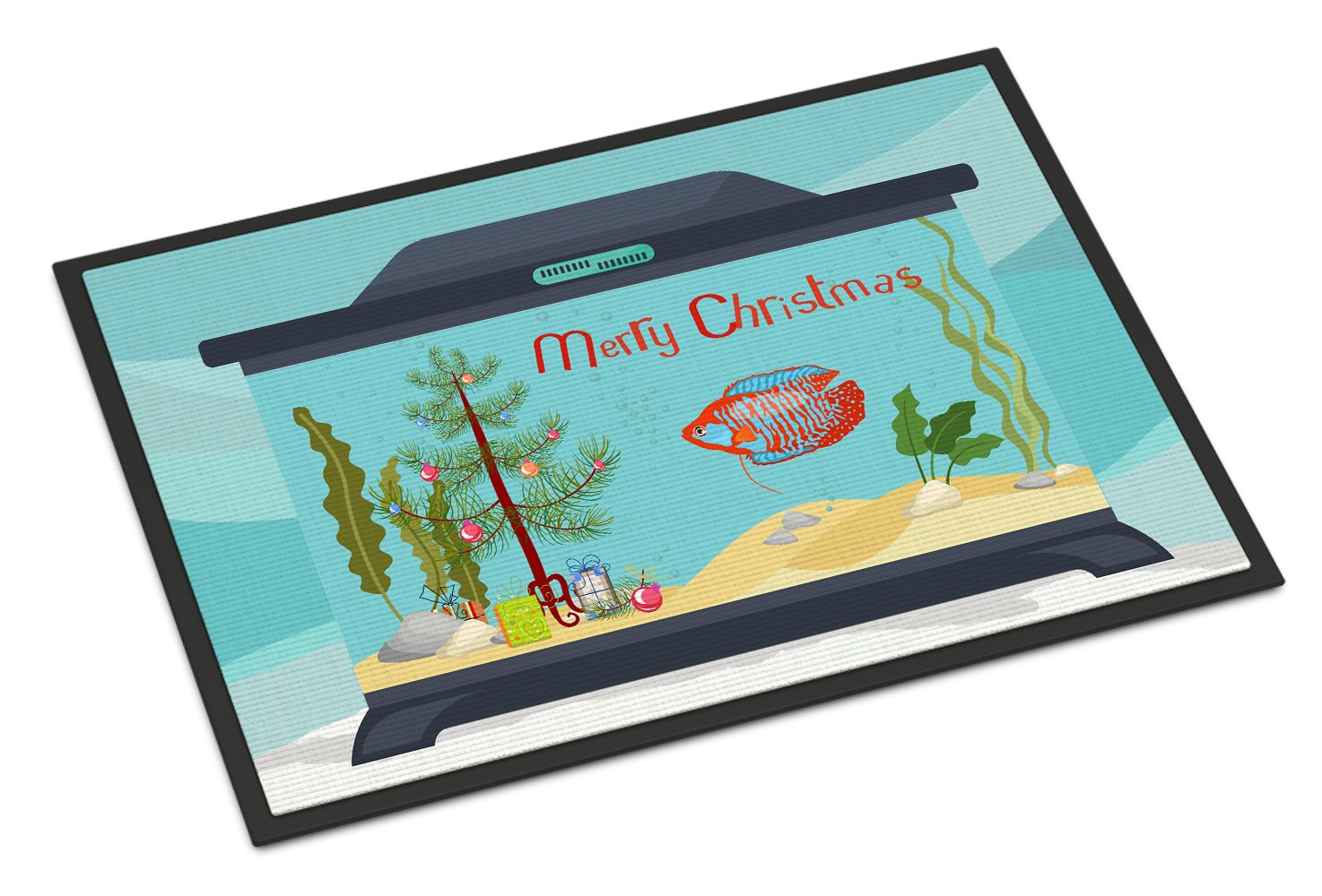 Dwarf Gourami Merry Christmas Indoor or Outdoor Mat 24x36 CK4524JMAT by Caroline's Treasures