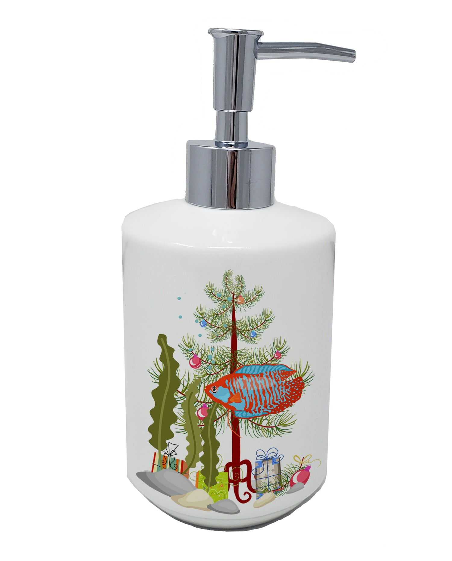 Buy this Dwarf Gourami Merry Christmas Ceramic Soap Dispenser