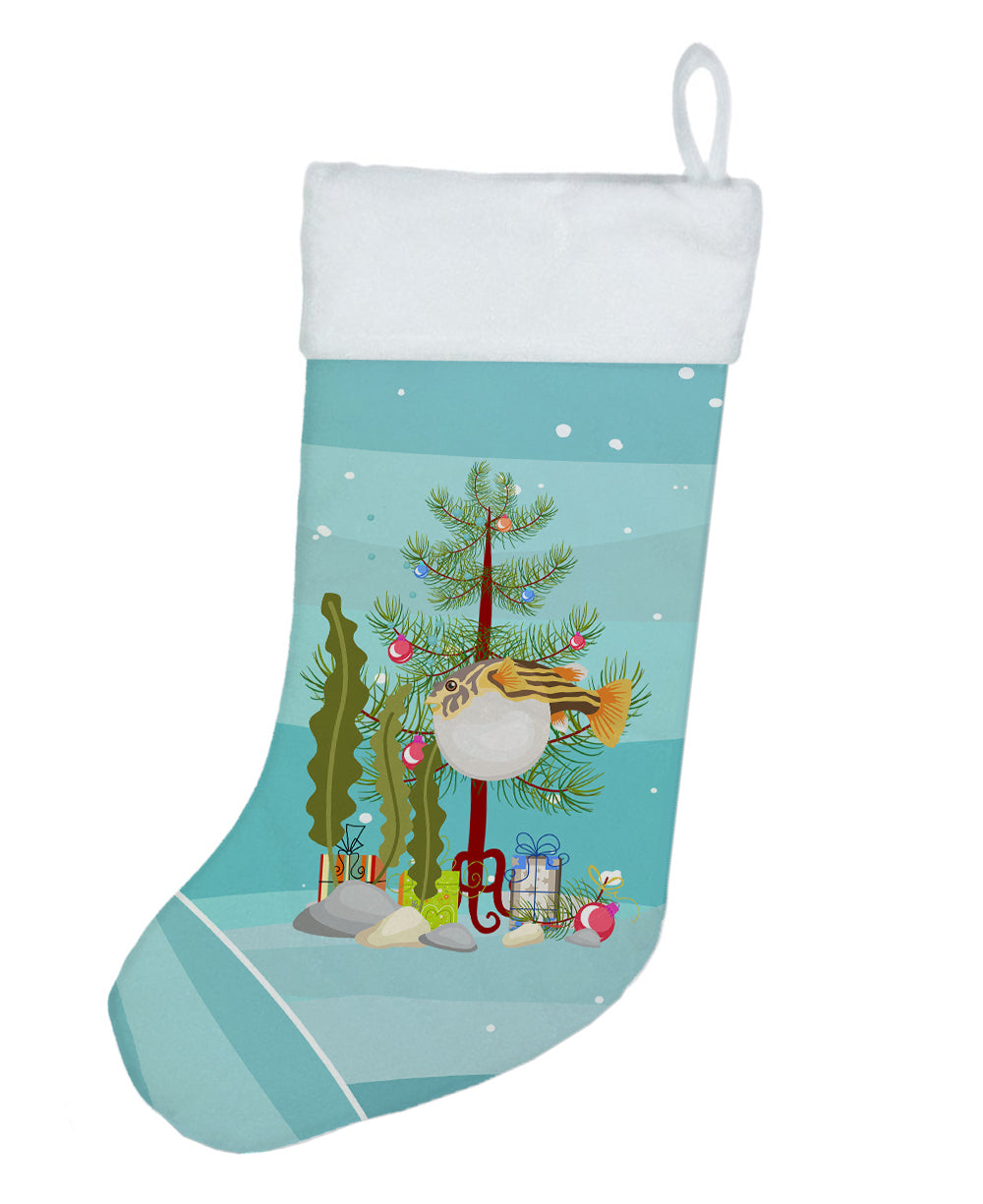 Puffer Fish Merry Christmas Christmas Stocking  the-store.com.