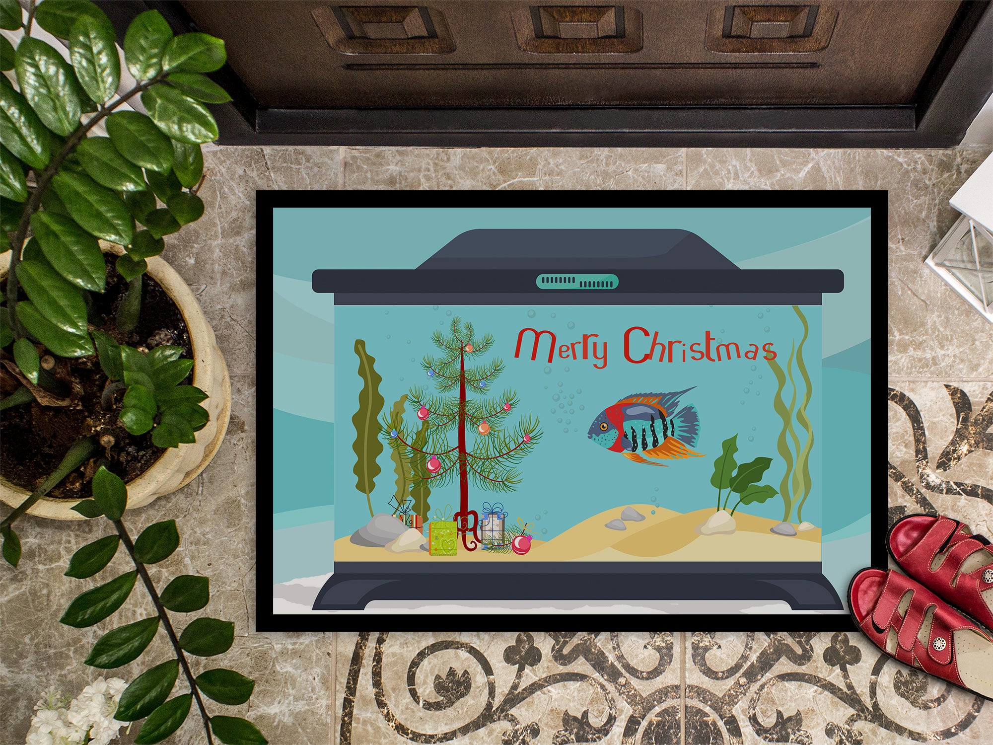 Severum Merry Christmas Indoor or Outdoor Mat 18x27 CK4536MAT - the-store.com