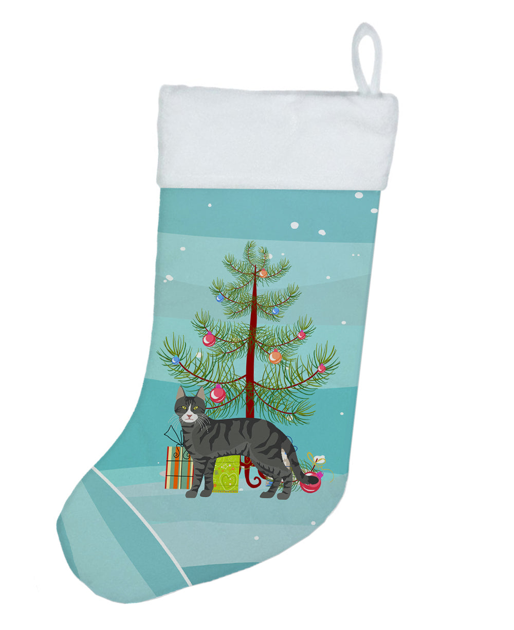 Tricolour Aegean Cat Merry Christmas Christmas Stocking  the-store.com.