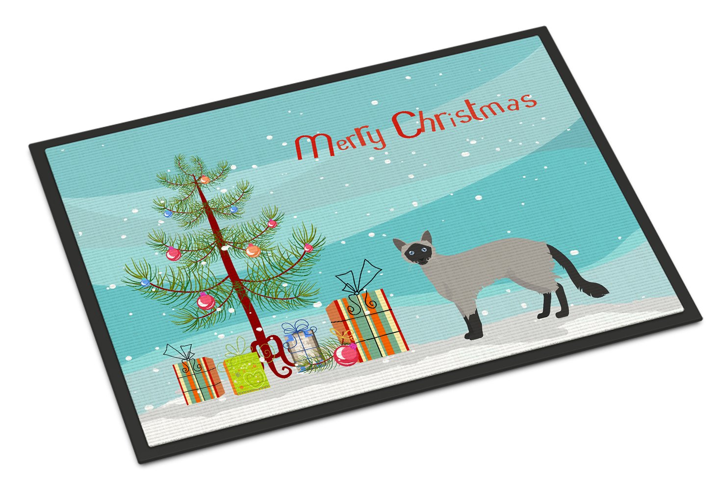 Balinese #1 Cat Merry Christmas Indoor or Outdoor Mat 24x36 CK4564JMAT by Caroline's Treasures