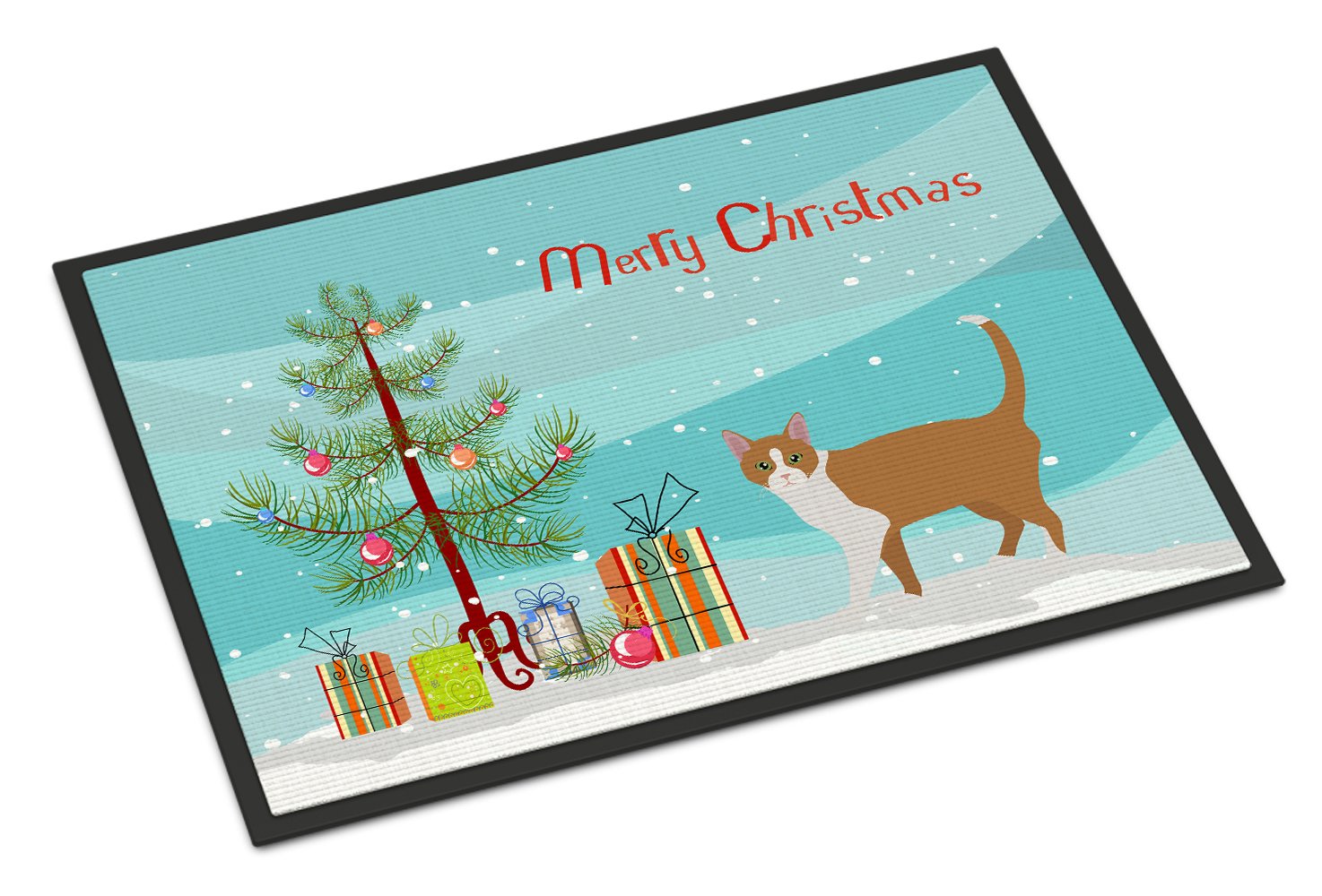 Brazilian Shorthair Cat Merry Christmas Indoor or Outdoor Mat 24x36 CK4571JMAT by Caroline's Treasures