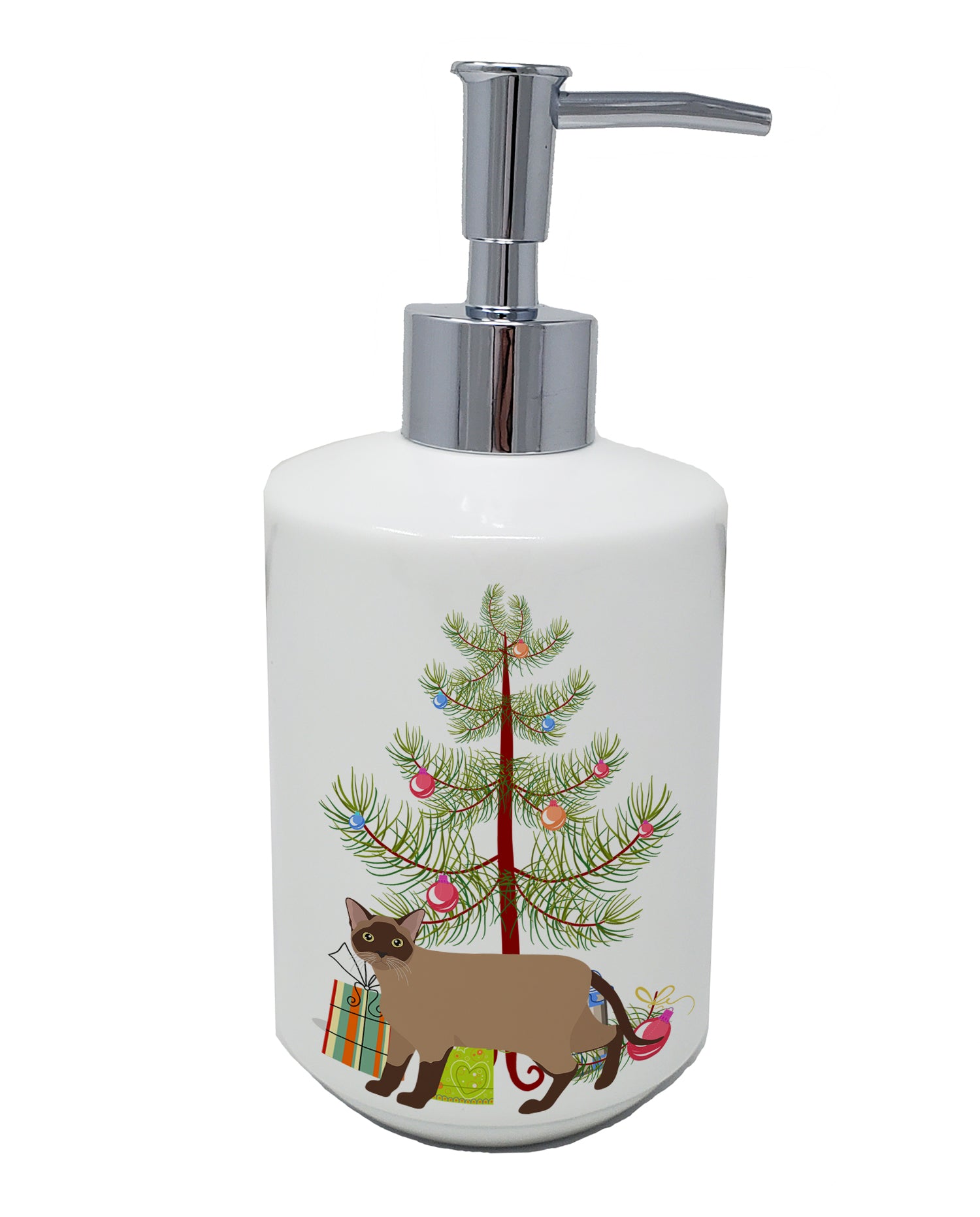 Buy this Burmese Cat Merry Christmas Ceramic Soap Dispenser