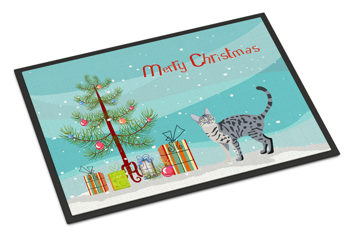 California Spangled #1 Cat Merry Christmas Indoor or Outdoor Mat 18x27 CK4578MAT - the-store.com