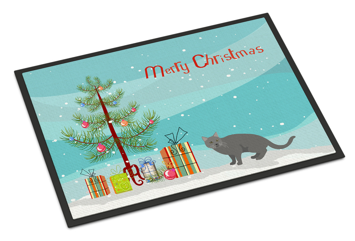 Chartreux #1 Cat Merry Christmas Indoor or Outdoor Mat 18x27 CK4582MAT - the-store.com