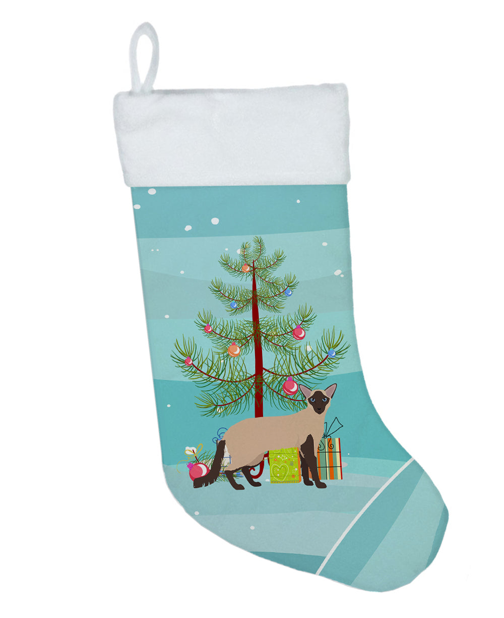 Colorpoint Longhair Cat Merry Christmas Christmas Stocking  the-store.com.