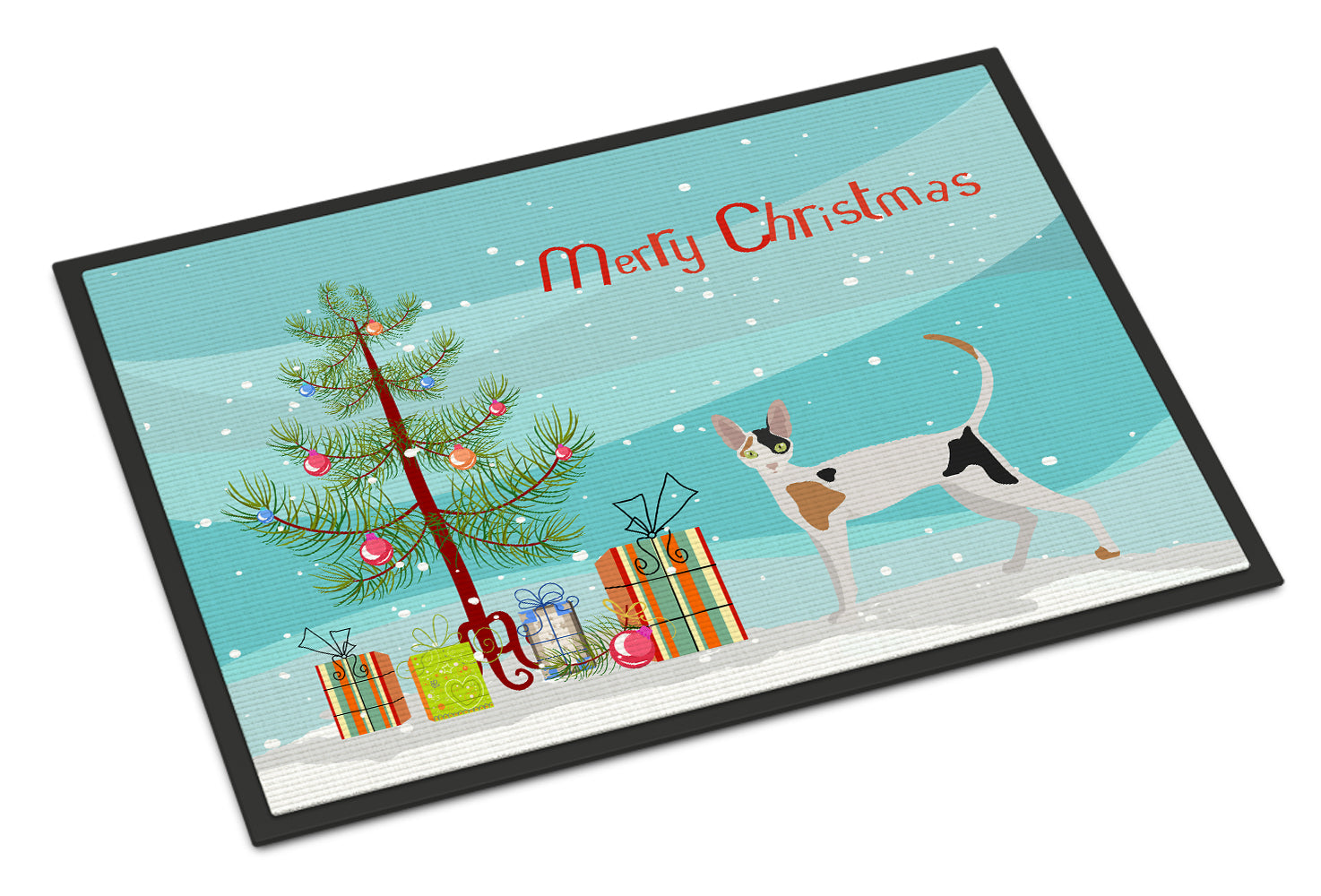 Cornish Rex Cat Merry Christmas Indoor or Outdoor Mat 18x27 CK4598MAT - the-store.com