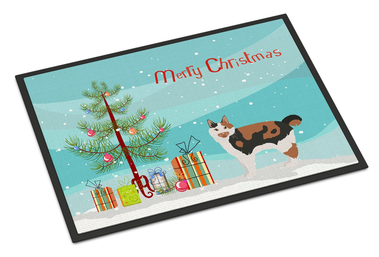 Cymric #2 Cat Merry Christmas Indoor or Outdoor Mat 24x36 CK4600JMAT by Caroline's Treasures