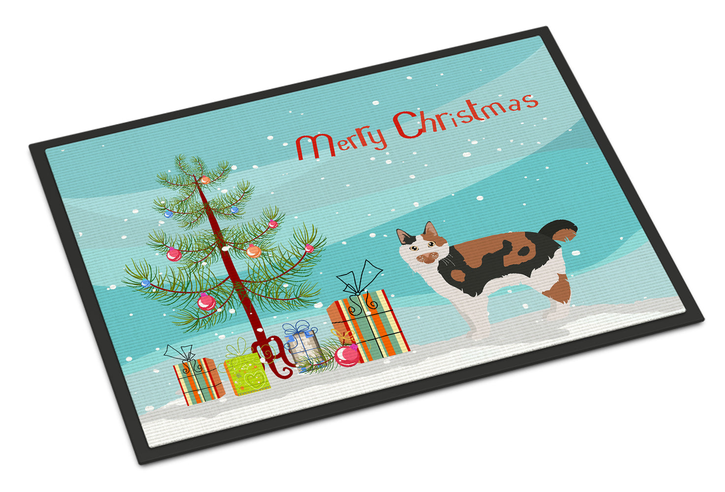 Cymric #2 Cat Merry Christmas Indoor or Outdoor Mat 18x27 CK4600MAT - the-store.com