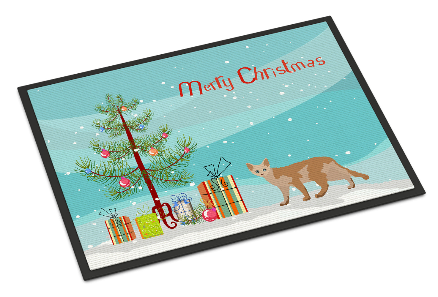 Devon Rex #3 Cat Merry Christmas Indoor or Outdoor Mat 18x27 CK4603MAT - the-store.com