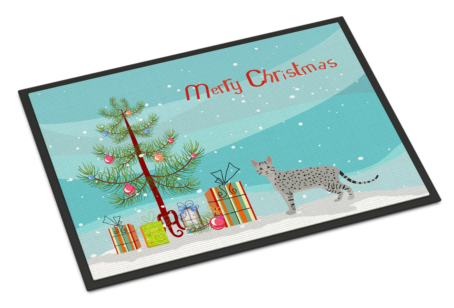 Egyptian Mau Cat Merry Christmas Indoor or Outdoor Mat 24x36 CK4614JMAT by Caroline's Treasures