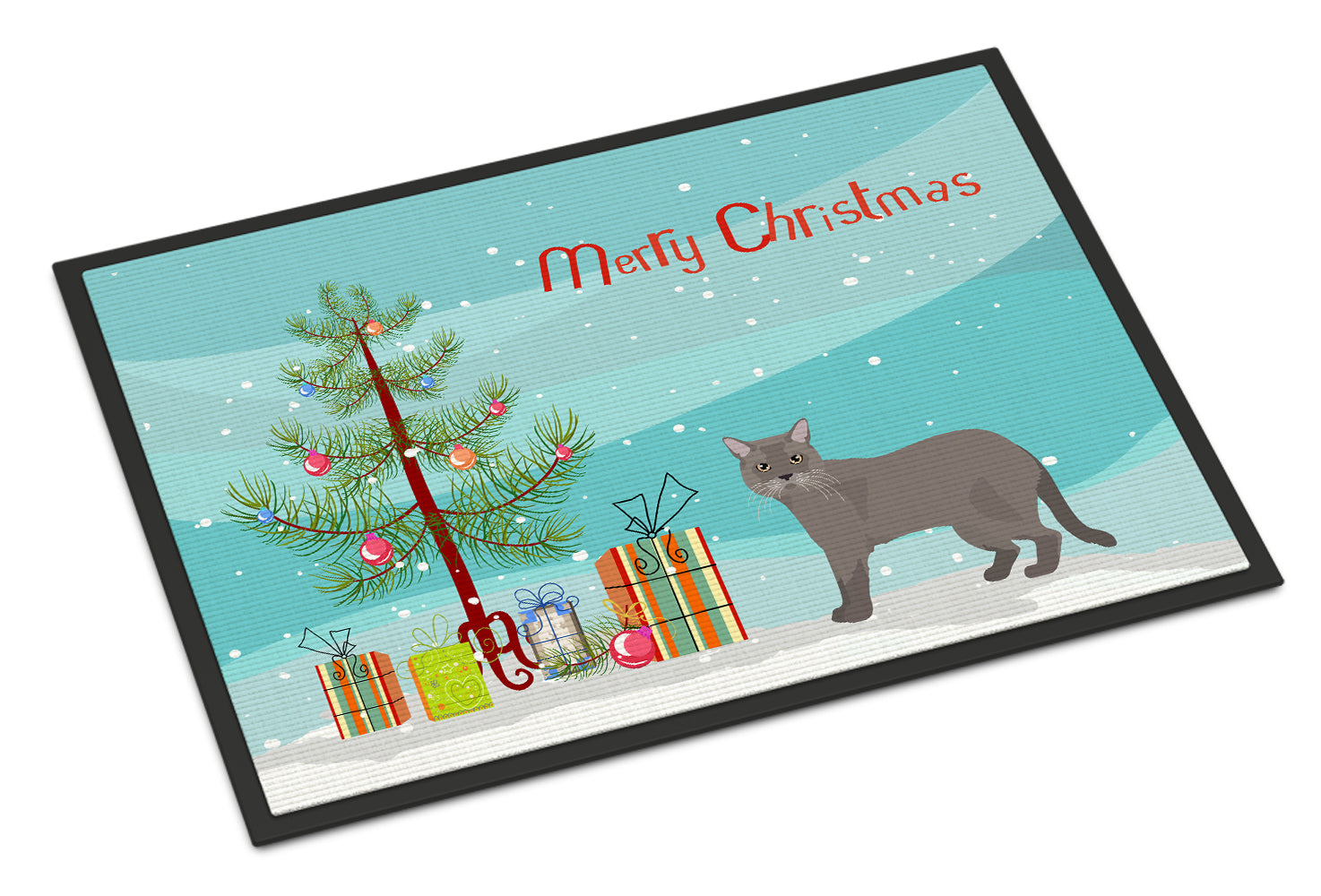 European Burmese Cat Merry Christmas Indoor or Outdoor Mat 18x27 CK4615MAT - the-store.com