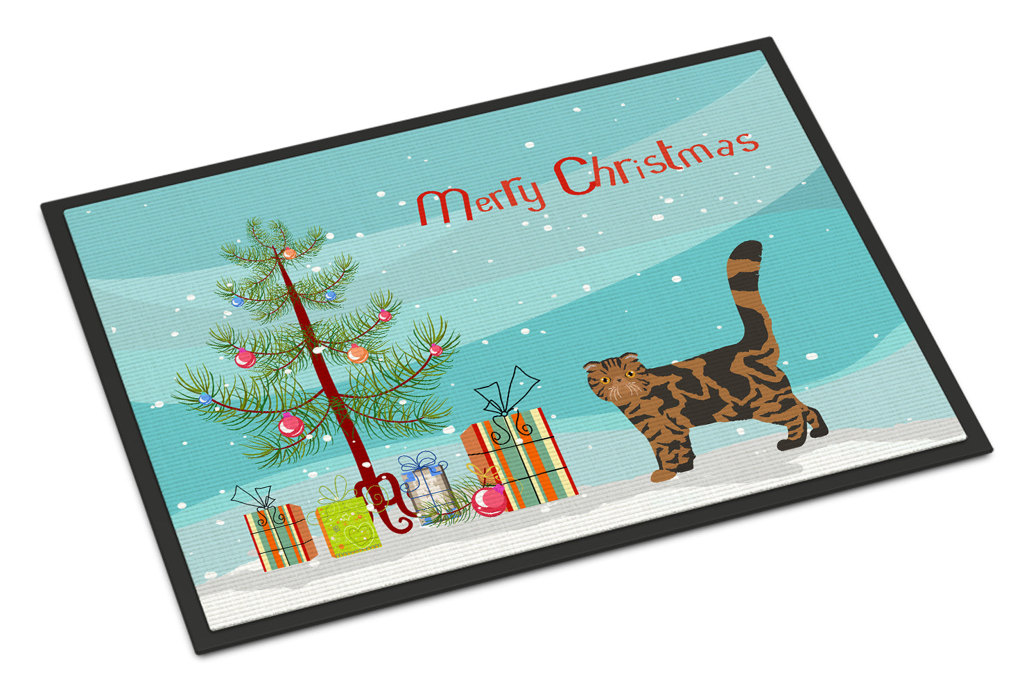 Foldex Exotic Fold #2 Cat Merry Christmas Indoor or Outdoor Mat 18x27 CK4625MAT - the-store.com