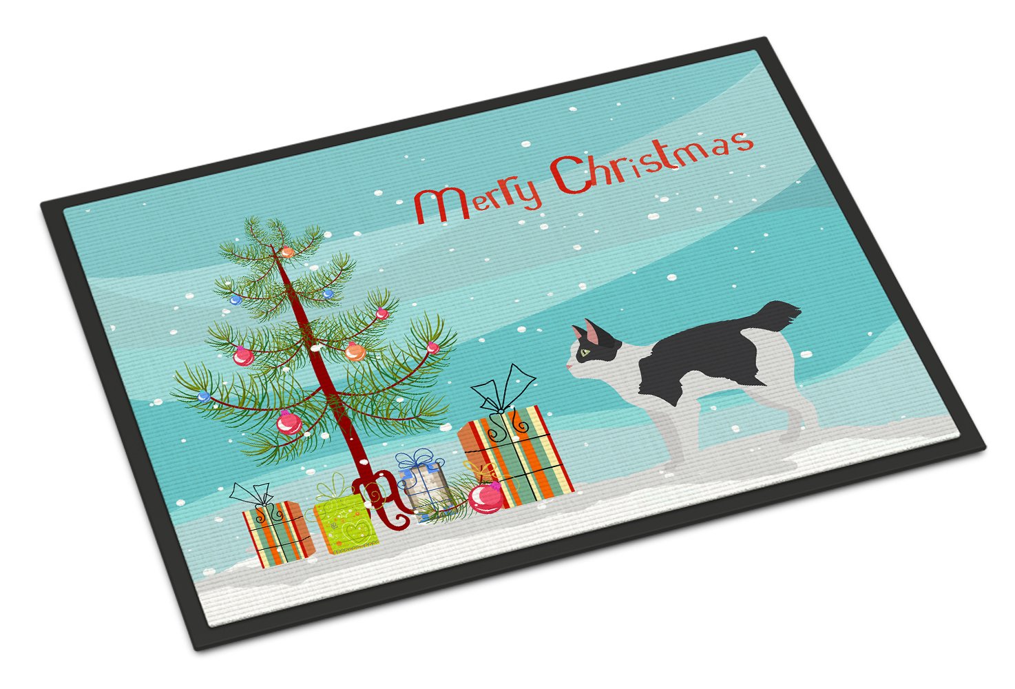 Japanese Bobtail Cat Merry Christmas Indoor or Outdoor Mat 24x36 CK4633JMAT by Caroline's Treasures