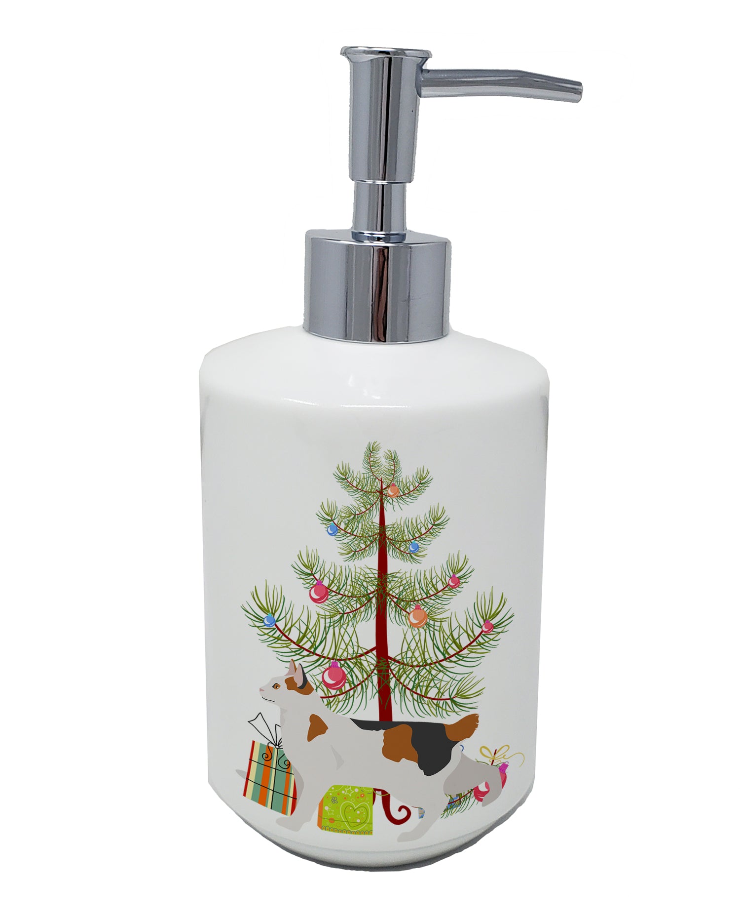 Buy this Korean Bobtail Cat Merry Christmas Ceramic Soap Dispenser