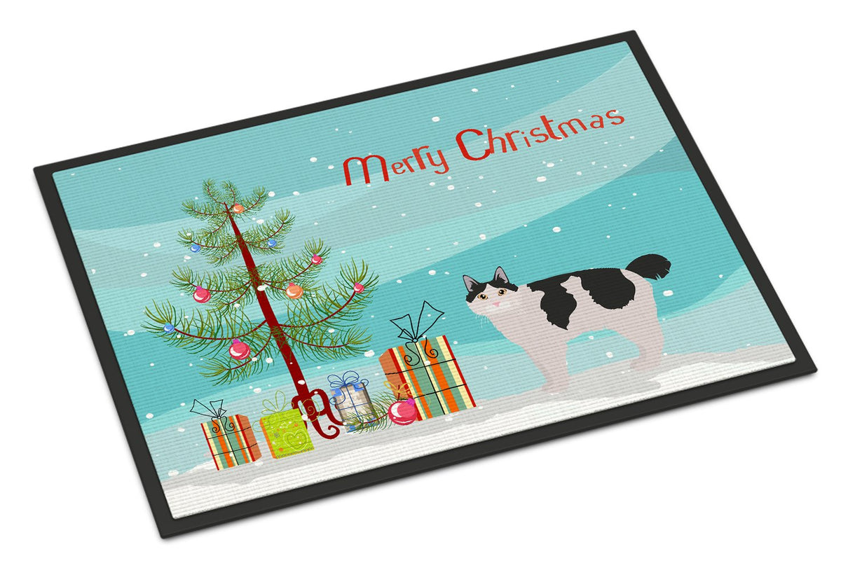 Kurilian Bobtail #2 Cat Merry Christmas Indoor or Outdoor Mat 24x36 CK4641JMAT by Caroline&#39;s Treasures