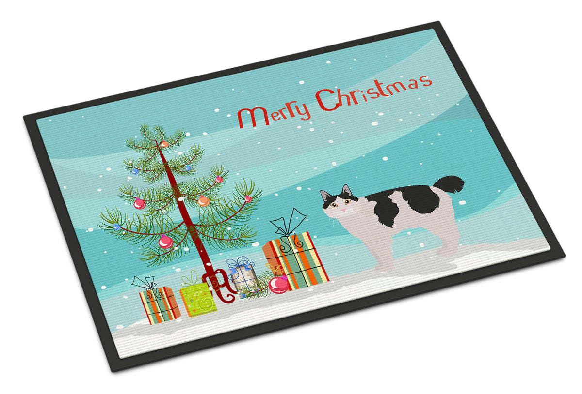 Kurilian Bobtail #2 Cat Merry Christmas Indoor or Outdoor Mat 18x27 CK4641MAT - the-store.com