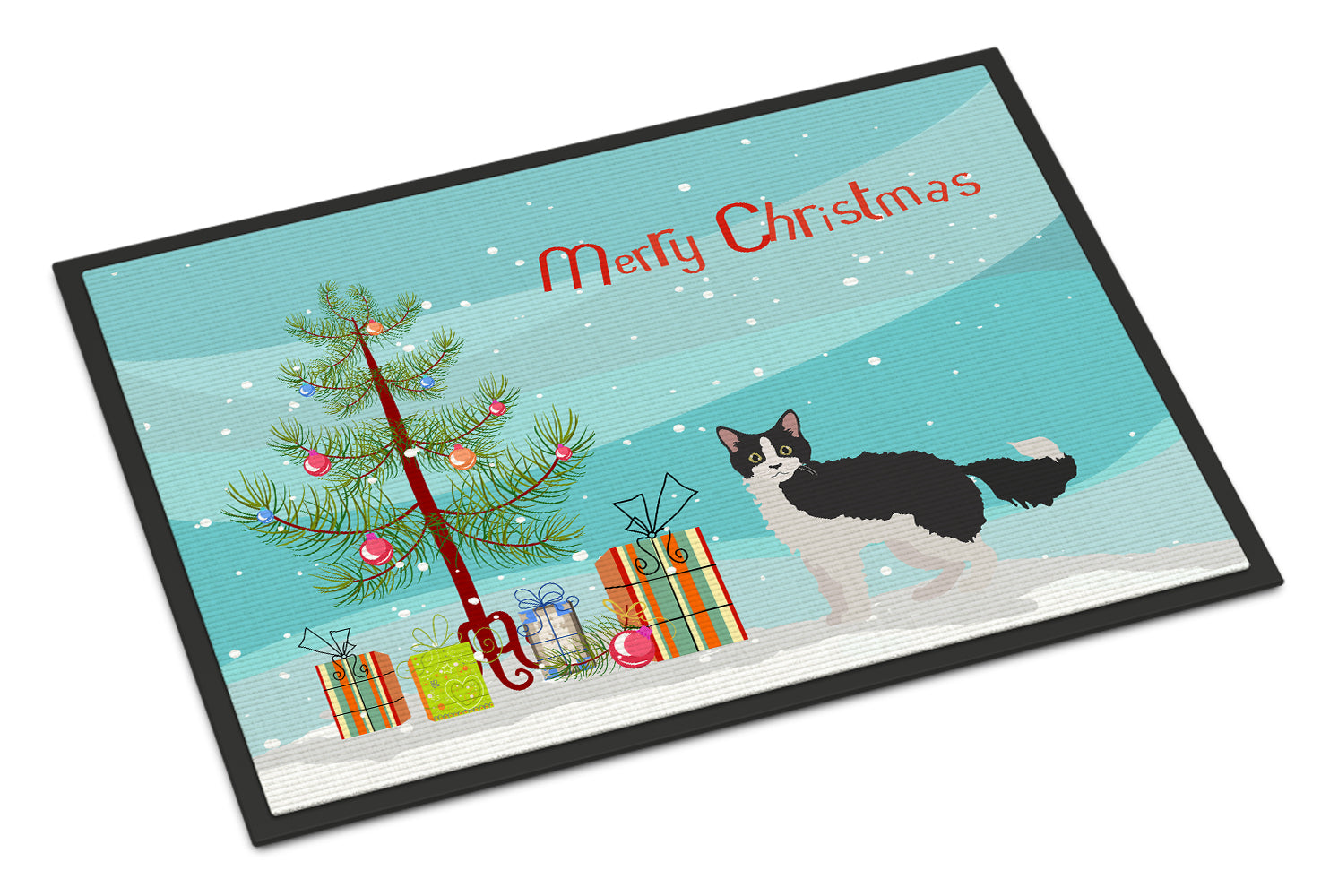 La Perm #1 Cat Merry Christmas Indoor or Outdoor Mat 18x27 CK4642MAT - the-store.com