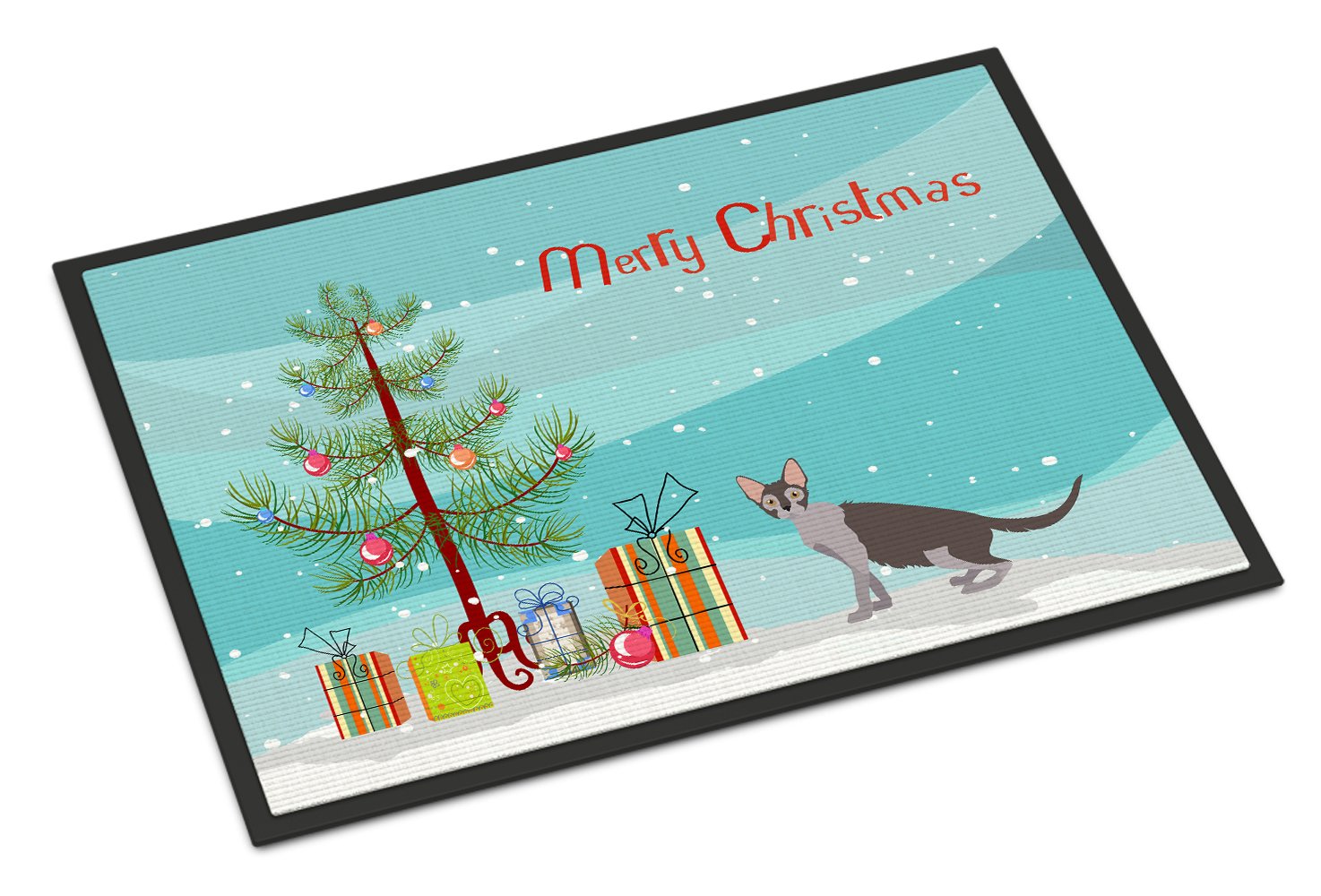 Lykoi #2 Cat Merry Christmas Indoor or Outdoor Mat 24x36 CK4646JMAT by Caroline's Treasures